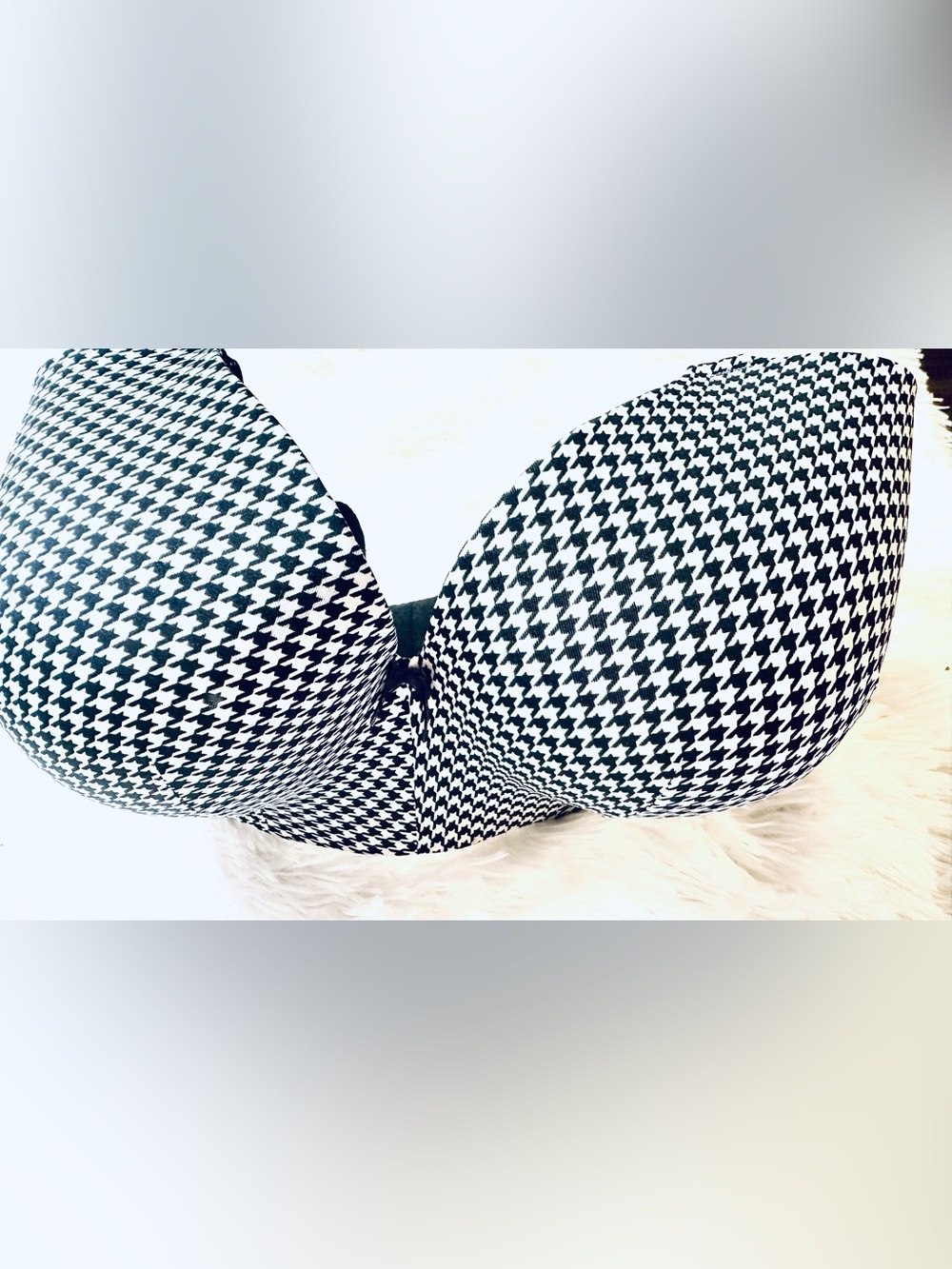 Cacique Houndstooth Molded T-Shirt Bra Black White Wire Free Full Support 40 DDD - Picture 3 of 7